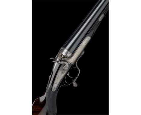 J. BURROWA RARE TANG-SAFETY 8-BORE DOUBLE-BARRELLED ROTARY-UNDERLEVER HAMMERGUN, serial no. 6556,36 1/4in. nitro barrels, the
