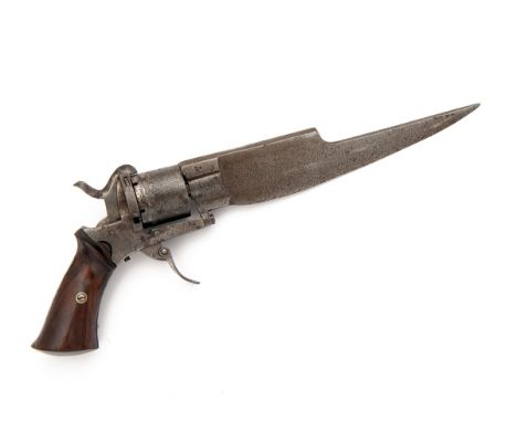 DUMONTHIER, BELGIUM,A RARE 7mm PINFIRE KNIFE-REVOLVER, MODEL 'DUMONTHIER'S PATENT', no visible serial number,circa 1860, with