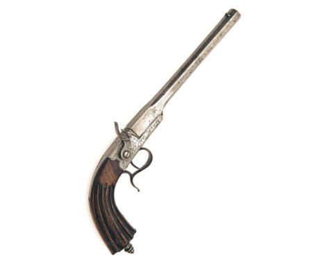 A 6mm (CAP-FIRED) BREECH-LOADING GALLERY PISTOL, UNSIGNED, no visible serial number,French or Belgian circa 1840 and similar 