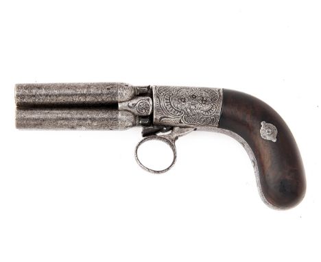 AN 80-BORE PERCUSSION FOUR-SHOT PEPPERBOX REVOLVER, UNSIGNED, MODEL 'MARIETTE'S PATENT', no visible serial number,circa 1845,