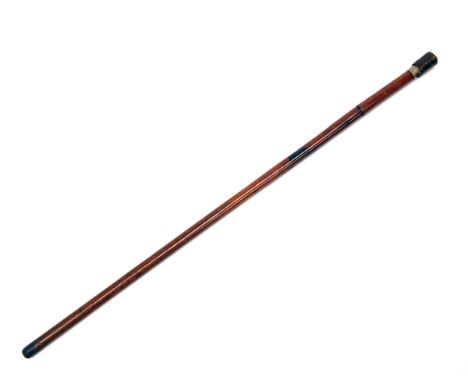 A .360 (SHOTGUN) SINGLE-SHOT WALKING-STICK GUN, UNSIGNED, no visible serial number,French or Belgian circa 1900, with cane co