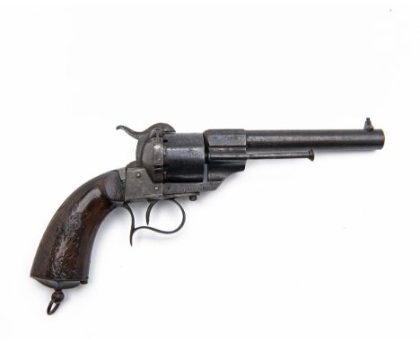LEFAUCHEUX, PARISA 12mm PINFIRE REVOLVER, MODEL 'LEFAUCHEUX PATENT', serial no. 56543,circa 1870, with blued round 6 1/8in. b