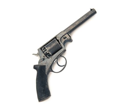 R. ADAMS, LONDONA 54-BORE PERCUSSION DOUBLE-ACTION REVOLVER, MODEL 'ADAMS'S PATENT', serial no. 40845,circa 1858, with blued 