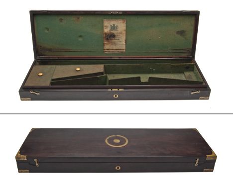 A GOOD GUNCASE FOR A DOUBLE BARRELLED PERCUSSION SPORTING-GUN WITH WESTLEY RICHARDS LABEL,suitable for up to 30in. 12-bore ba