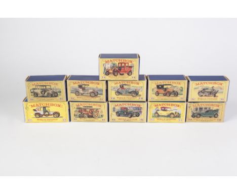 ELEVEN LESNEY MATCHBOX MINT AND BOXED MODELS OF YESTERYEAR DIE CAST VINTAGE MODEL CARS, viz Y1 Model T Ford 1911, Y2 1911 Ren