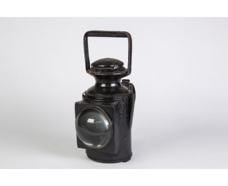 A JAPANNED METAL RAILWAY LAMP NUMBERED P5403