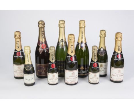 ONE BOTTLE OF MOET AND CHANDON BRUT IMPERIAL ROSE CHAMPAGNE 1980, 75cl;THREE HALF BOTTLES OF MOET AND CHANDON PREMIER CUVEE C