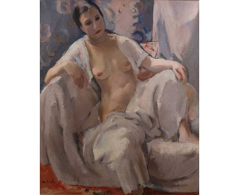Adolphe Milich (1884-1964)'Untitled portrait of nude female', oil on canvas, signed lower left, 71cm x 58.5cmInformation: By 