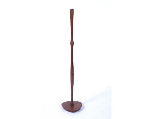 Mid 20th Century teak standard lamp, unmarked, 138cm high to top of the fittingCondition report: Plug/wiring has been cut, wo