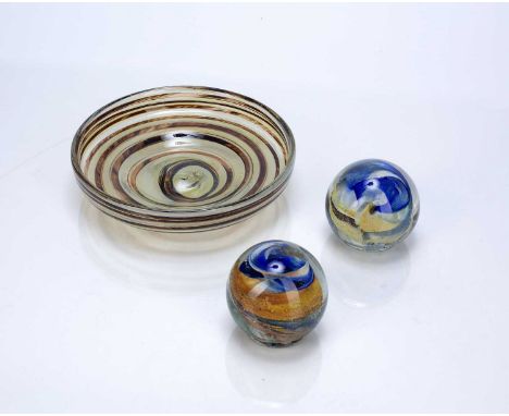 Michael Harris (1933-1994) for Isle of Wight glass 'Tortoiseshell' dish, signed 'Michael Harris, Isle of Wight' to the base, 