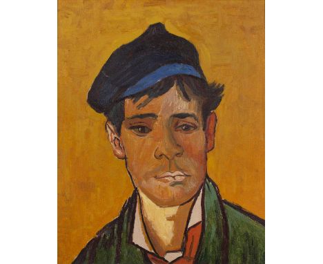 20th Century Continental School 'Untitled portrait of a male' oil on canvas, unsigned, with a AC stamp to the reverse, in gil