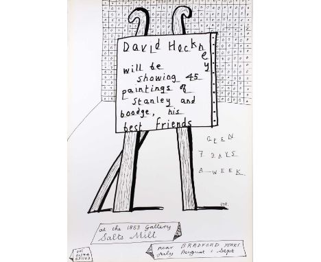David Hockney (b.1937)'Dog Show', lithograph exhibition poster, unframed, 71cm x 49.5cmCondition report: Overall ok with mini