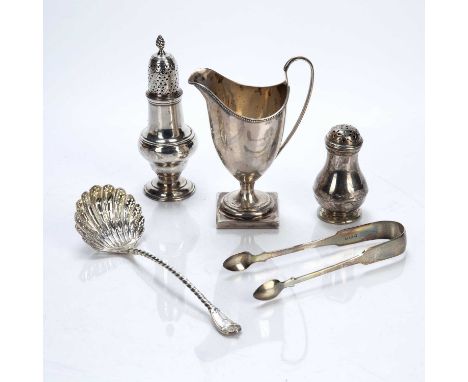 Collection of silverconsisting of: a Georgian silver jug, bearing marks for (indistinct TS), London, 1793, 14cm high, 102g ap