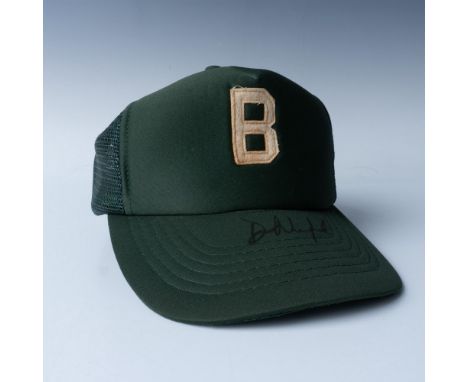This is Dave Winfield autographed vintage baseball cap in green with a B on the front. Issued: 20th centuryDimensions: 7.25"L