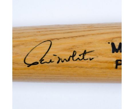 Genuine Louisville Slugger baseball bat autographed by Milwaukee Brewer great and Major League Baseball Hall of Famer Paul Mo