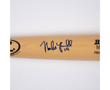 This Rawlings Big Stick Mike Lowell Professional model bat is signed in blue by Mike Lowell former Major League Baseball thir
