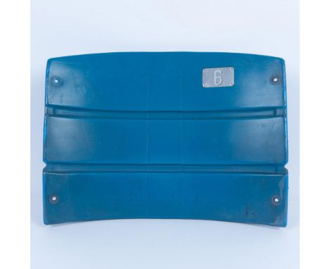 This is an original seatback from the original Yankee Stadium box section 23 seat #6. This item includes a commemorative bras