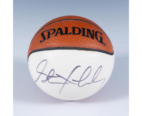 Mini Spalding NBA basketball signed by the 2 time All-Star, Stephon Marbury. Dimensions: 5" dia. Condition: Age related wear.