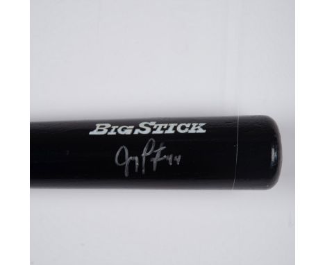 This is a black Big Stick Adirondack #212B model baseball bat signed in silver by Jay Payton. Certificate of Authenticity fro