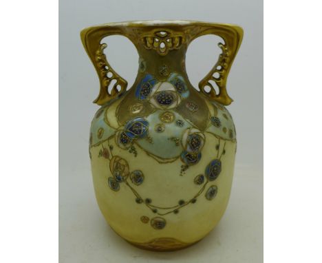 An R St K Turn-Teplitz Bohemia Austria amphora vase, 17cm