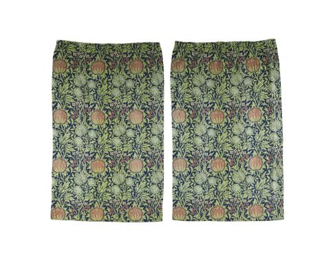  JOHN HENRY DEARLE (1859-1932) FOR MORRIS & CO. PAIR OF 'ELMCOTE' PATTERN CURTAINS, CIRCA 1900 hand-loom jacquard woven wooll
