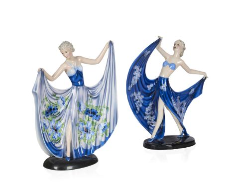  STEFAN DAKON (1904–1992) FOR GOLDSCHEIDER ART DECO FIGURE OF A DANCER, CIRCA 1939 painted and glazed earthenware, impressed 
