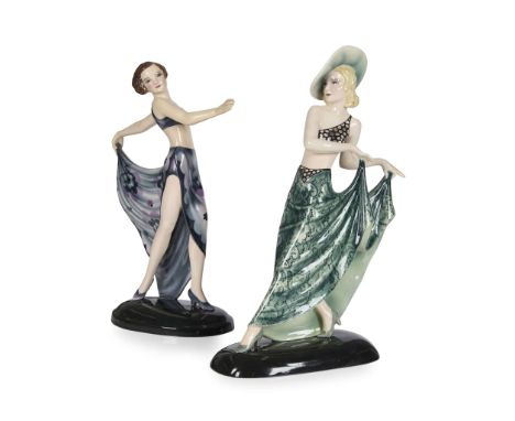  STEFAN DAKON (1904–1992) FOR GOLDSCHEIDER ART DECO FIGURE OF A DANCER, CIRCA 1930 painted and glazed earthenware, stamped DA