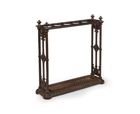  COALBROOKDALE IRONWORK COMPANY STICK STAND, 1879 cast iron, stamped C-B-DALE/ NO. 249, registration lozenge 61.5cm wide, 64c