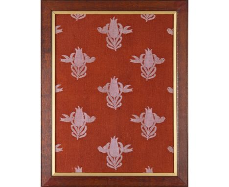  ATTRIBUTED TO MACKAY HUGH BAILLIE SCOTT (1865-1945) FOR ALEXANDER MORTON & CO. PANEL, CIRCA 1900 woven wool, within associat