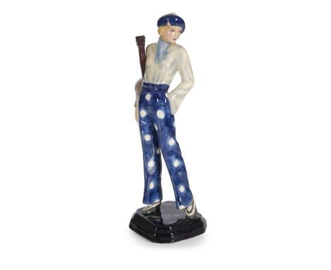  STEFAN DAKON (1904–1992) FOR GOLDSCHEIDER 'DAISY', ART DECO FIGURE, CIRCA 1930 painted and glazed earthenware, stamped maker