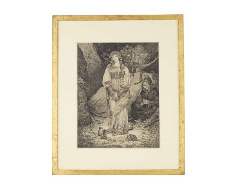  LOUIS RHEAD (1857–1926) 'THE SNAKE QUEEN' pen and ink, signed lower right LOUIS RHEAD, framed 42.5cm x 33cm (frame size 65cm