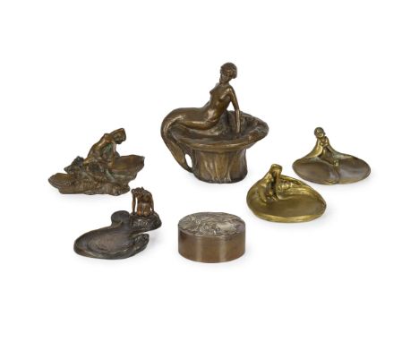  CLIO HINTON HUNEKER BRACKEN (1870-1925) ART NOUVEAU VIDE POCHE, 1899 bronze, signed in the bronze CLIO HUNEKER/ COPYRIGHT/ 1