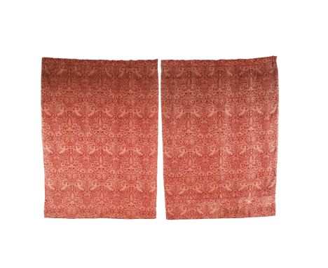  WILLIAM MORRIS (1834-1896) FOR MORRIS & CO. PAIR OF 'BIRD AND VINE' PATTERN CURTAINS, CIRCA 1880 hand-loom jacquard woven wo