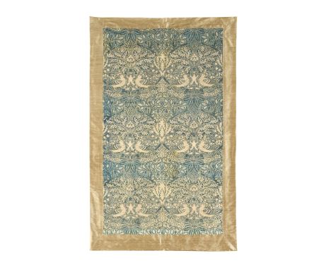  WILLIAM MORRIS (1834-1896) FOR MORRIS & CO. 'DOVE AND ROSE' PATTERN HANGING, CIRCA 1879 woven silk, blue colourway, with lat