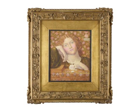  HAROLD RATHBONE (1858-1929) MONNA ROSA (AFTER ROSSETTI) pastel, watercolour and bodycolour, gold paint, inscribed upper righ