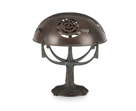  GUSTAV GURSCHNER  (1873-1970) LAMP, CIRCA 1905 bronze, stamped GURSCHNER&nbsp; 34cm high Provenance: Sotheby's London, Appli