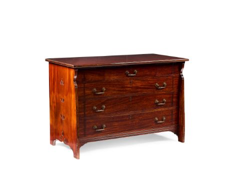  CHARLES EASTLAKE (1836-1906) AESTHETIC MOVEMENT SECRETAIRE CHEST OF DRAWERS, CIRCA 1880 mahogany, with brass fittings 111.5c