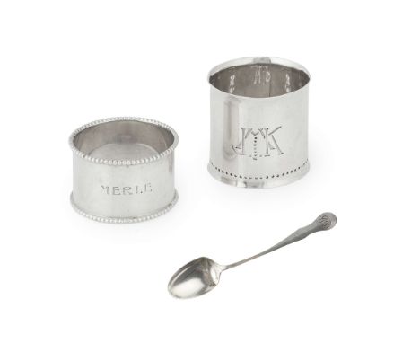  JESSIE MARION KING (1875-1949) NAPKIN RING, 1900 silver, with punched initials JMK, stamped maker's marks for John A. Fetter