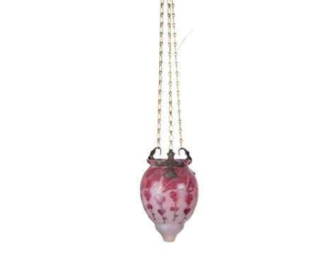  CHARLES SCHNEIDER (1881-1953) FOR SCHNEIDER GLASSWORKS 'LE VERRE FRANCAIS' HANGING LIGHT SHADE, CIRCA 1920 cameo glass, with