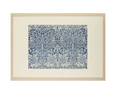  WILLIAM MORRIS (1834-1896) FOR MORRIS & CO. 'BRER RABBIT' PERIOD TEXTILE PANEL, CIRCA 1890 printed cotton, later framed and 