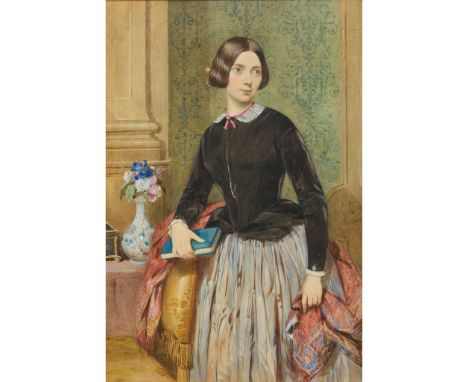  OCTAVIUS OAKLEY (1800-1867) PORTRAIT OF A LADY watercolour with bodycolour, framed 41.5cm x 28.5cm (frame size 61.5cm x 48.5