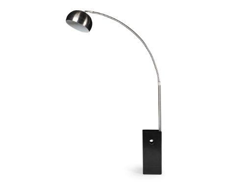  AFTER ACHILLE CASTIGLIONI ARCO STYLE FLOOR LAMP, CONTEMPORARY marble and steel 194cm high, 204cm wide   