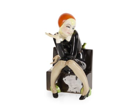  HELEN KÖNIG SCAVINI (1886-1974) FOR LENCI 'NELLA SEDUTA', CIRCA 1935 painted and glazed ceramic, painted mark LENCI/ MADE IN