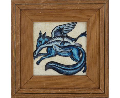  WILLIAM DE MORGAN (1839-1917) 'FOX STEALING GOOSE' 6-INCH TILE, CIRCA 1880 glazed earthenware, impressed mark DE MORGAN, fra