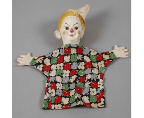 Steiff Kasperl-Clown  auch genannt "BiBaBo", Baujahr 1936-1943, gemarkt mit Knopf im Ohr, partiell bemalter Filzpresskopf mit