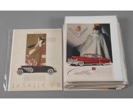 Konvolut Prospekte Luxus-Automobile ca. 50 Prospekte/Plakate, meist Cadillac, aber auch La Salle V-8, Hupmobile, Lincoln, End