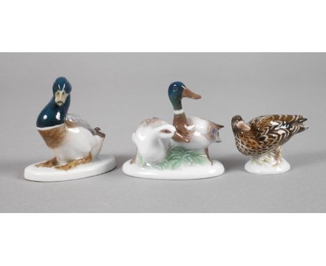 Rosenthal zwei Enten und Entenpaar  Entwurf Karl Himmelstoss 1912 und Max Hermann Fritz 1920, jeweils grüne Stempelmarken 193