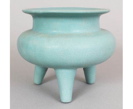 A CHINESE SONG STYLE QINGBAI PORCELAIN TRIPOD CENSER, 5.6in diameter at rim & 5.4in high.