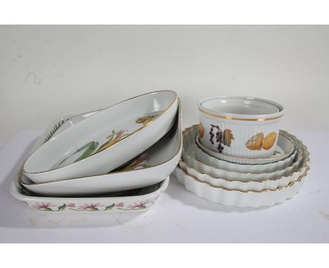 Quantity of Royal Worcester flan and cooking dishes, and a Portmeirion dish (qty)