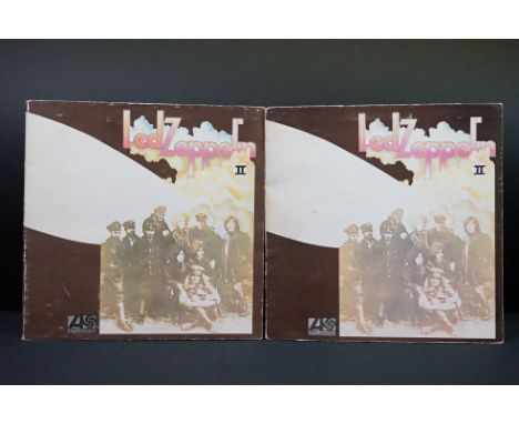 Vinyl - 2 copies of Led Zeppelin II on Atlantic 588198 both with the plum labels.  Sleeves both Vg, Vinyl Vg both have scuffs